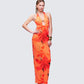 Evana Multi Printed Mesh Maxi Dress