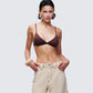 Ewa Brown Triangle Bralette Top
