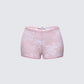 Efia Pink Lace Micro MinI Shorts product front