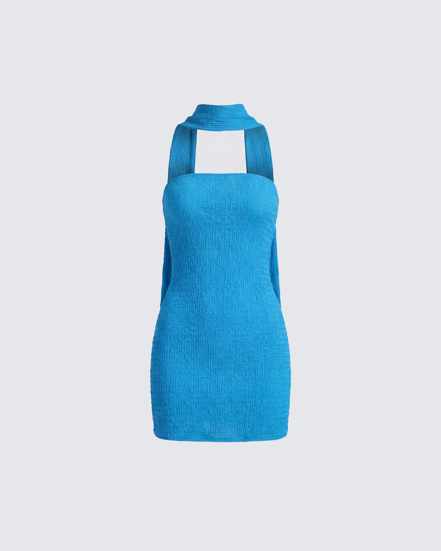 Etta Blue Textured Bandeau Mini Dress product front