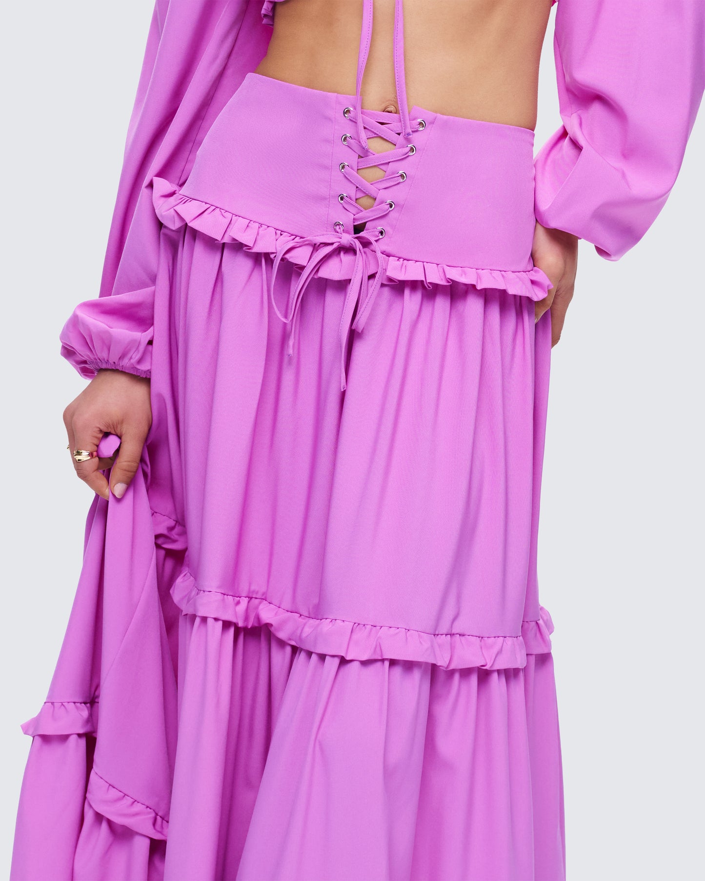 Fabiana Lilac Tiered Maxi Skirt