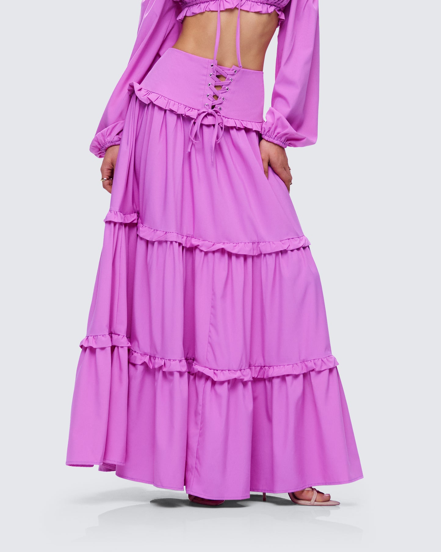 Fabiana Lilac Tiered Maxi Skirt