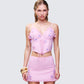 Faelina Pink Butterfly Corset model front