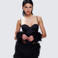 Fara Black Faux Fur Cuffs