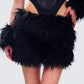 Fara Black Faux Fur Micro Mini Skirt