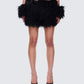 Fara Black Faux Fur Micro Mini Skirt