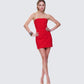 Farida Red Strapless Mini Dress