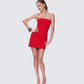 Farida Red Strapless Mini Dress