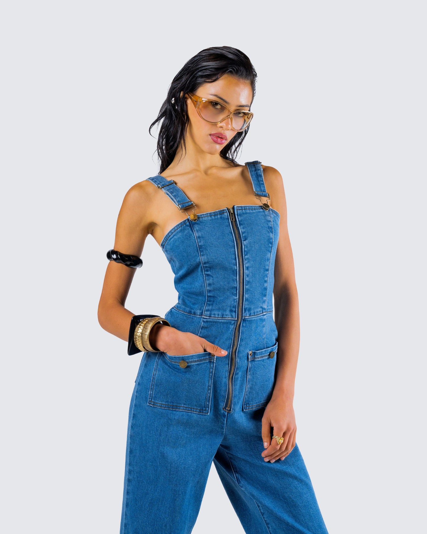 Fawn Blue Denim Overalls