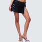 Fern Black Vegan Leather Mini Skirt