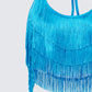 Laleh Teal Fringe Top