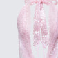Alieka Pink Sequin Halter Bodysuit