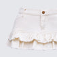 Bernie Ivory Denim Ruffle Mini Skirt