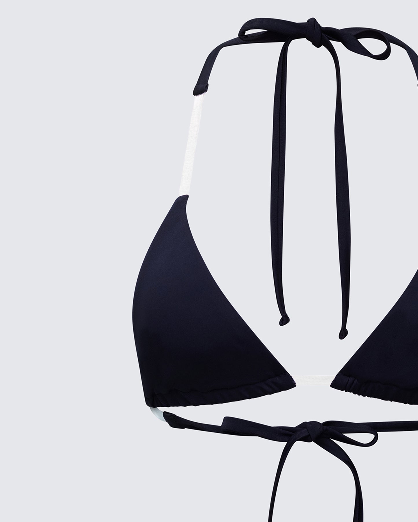 Beth Black Clear Strap Bikini Top