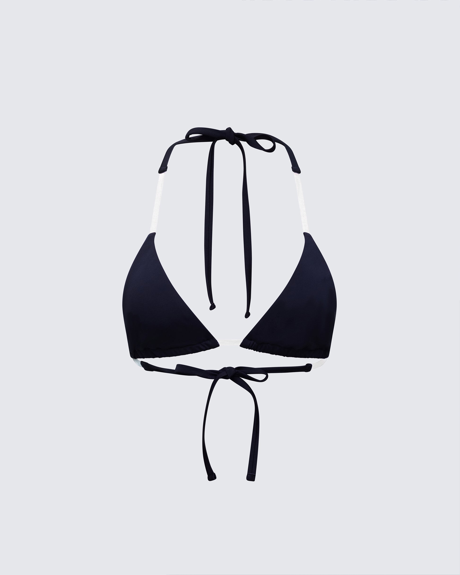 Beth Black Clear Strap Bikini Top product front