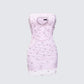 Clover Hand Beaded Rhinestone Pink Mini Dress product front