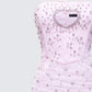 Clover Hand Beaded Rhinestone Pink Mini Dress