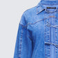 Freesia Blue Bow Tied Denim Shirt Jacket