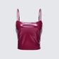 Francine Burgundy Vegan Leather Top