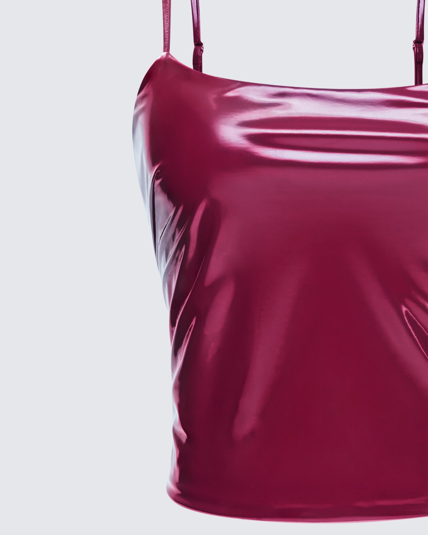 Francine Burgundy Vegan Leather Top