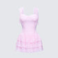 Jayella Pink Lace Mini Dress