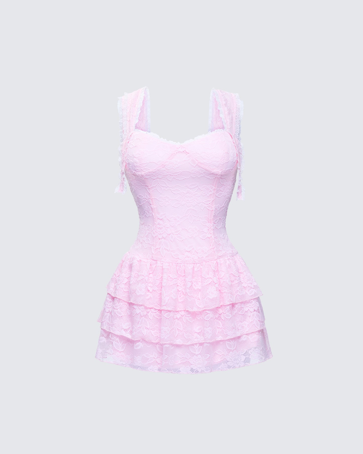Jayella Pink Lace Mini Dress