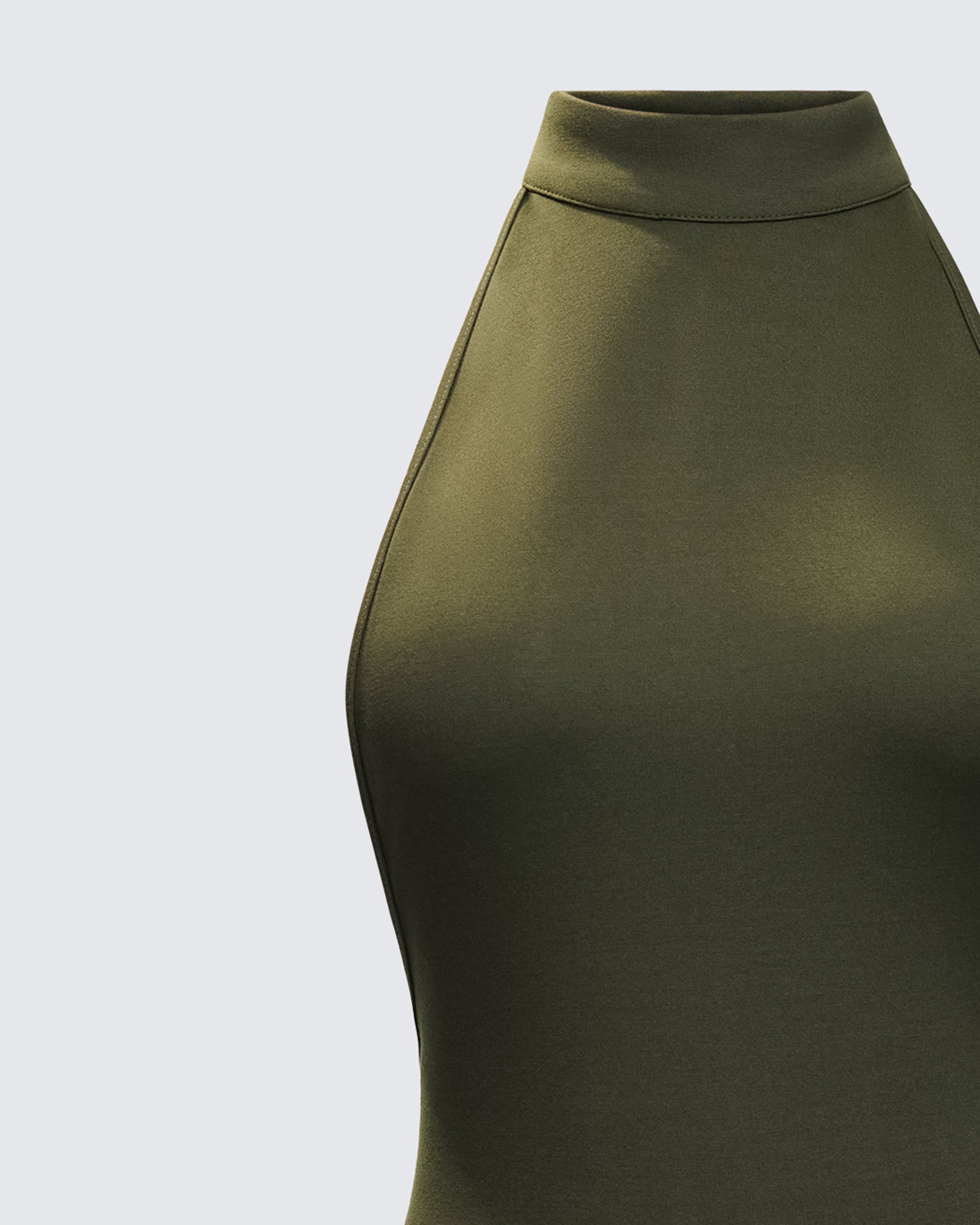 Olive Halter Mini Dress - Bodycon Date Night FINESSE Olive Halter Mini Dress - Bodycon Date Night FINESSE