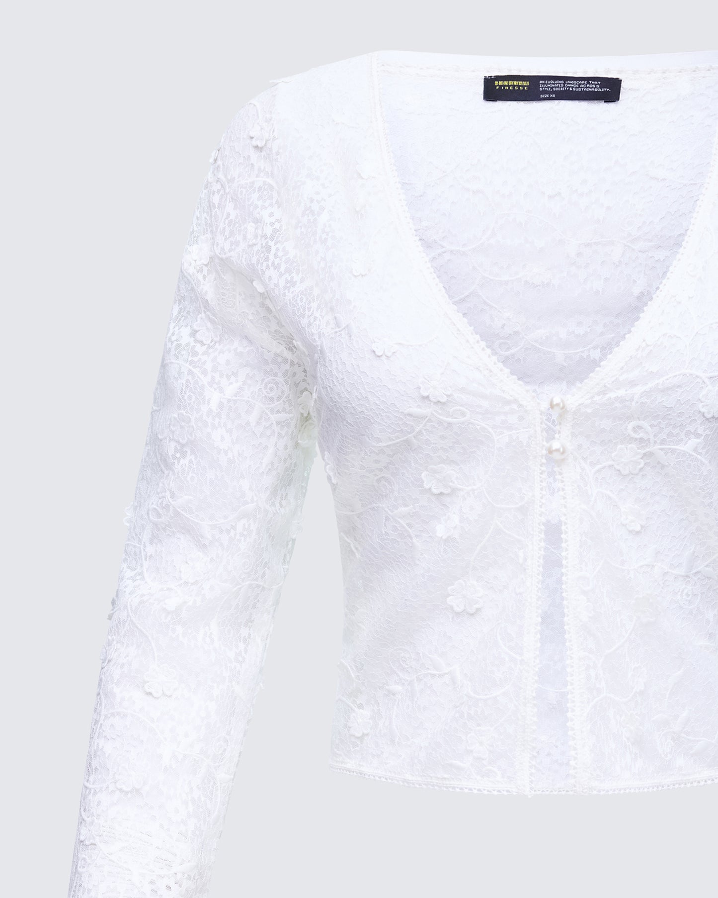 Keturah White Embroidered Lace Cardigan