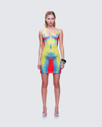 Kaya Body Print Mini Dress