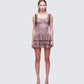 Jayella Tan Lace Mini Dress model front