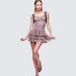 Jayella Tan Lace Mini Dress