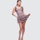 Jayella Tan Lace Mini Dress