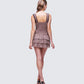 Jayella Tan Lace Mini Dress
