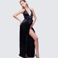 Ursula Black Wrap Maxi Dress
