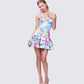 Odelle Printed Satin Ruffle Dress