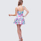 Odelle Printed Satin Ruffle Dress