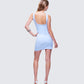 Jovie Blue Embellished Slogan Mini Dress