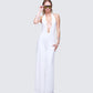 Saoirse White Plunge Neck Jumpsuit