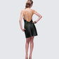 Bindi Olive Green Satin Mini Dress
