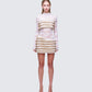 Dianne Cream Faux Fur & Lace Mini Dress model front