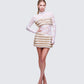 Dianne Cream Faux Fur & Lace Mini Dress