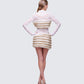 Dianne Cream Faux Fur & Lace Mini Dress