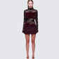 Dianne Red Faux Fur & Lace Mini Dress model front