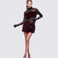 Dianne Red Faux Fur & Lace Mini Dress