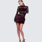 Dianne Red Faux Fur & Lace Mini Dress