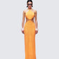 Tovi Orange Open Knit Maxi Dress model front