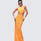 Tovi Orange Open Knit Maxi Dress