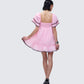 Cerys Pink Organza Mini Dress