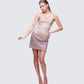 Fortuna Silver Hotfix Strapless Mini Dress