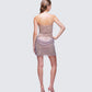 Fortuna Silver Hotfix Strapless Mini Dress
